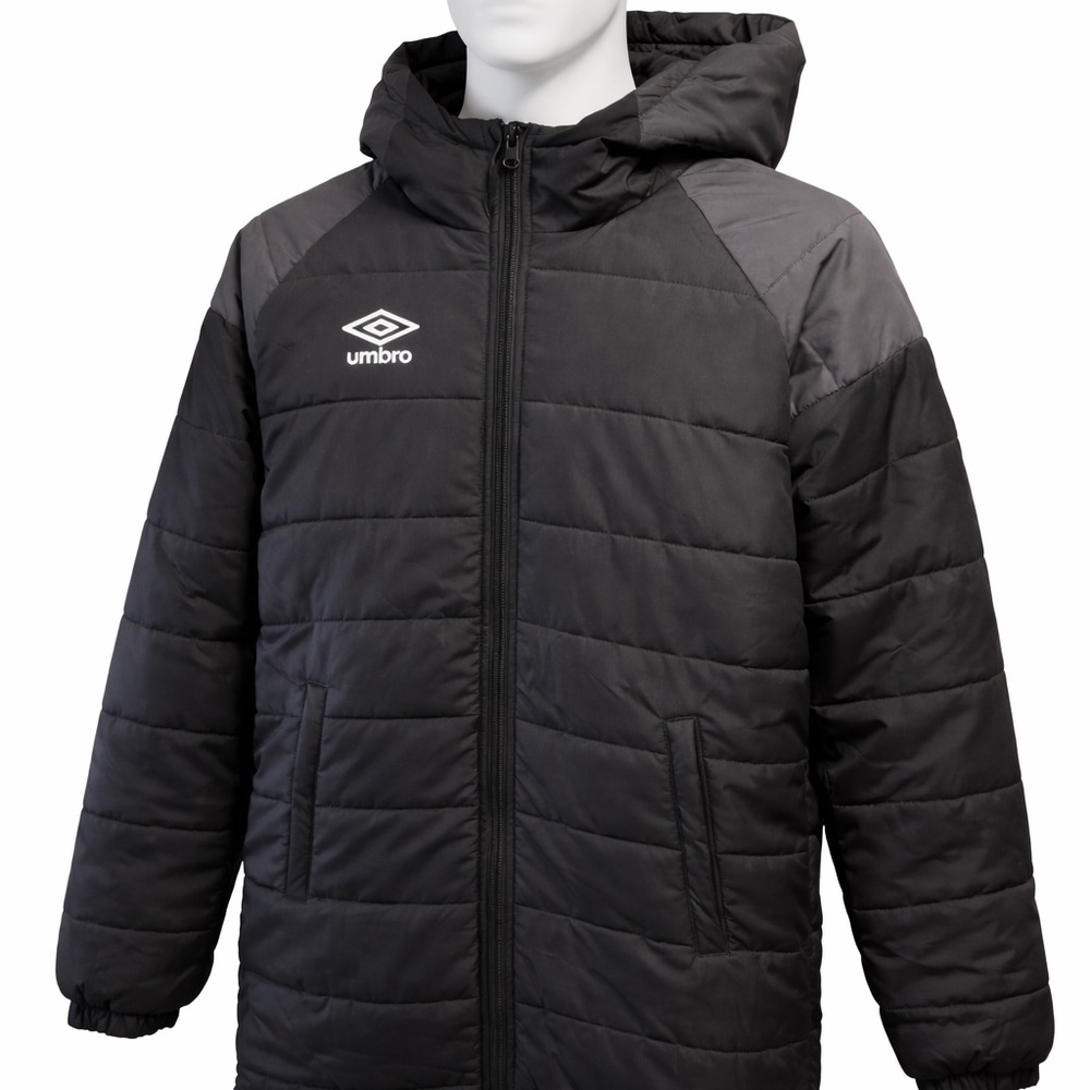 Umbro Men’s Padded Jacket – Black/Carbon, Size Large